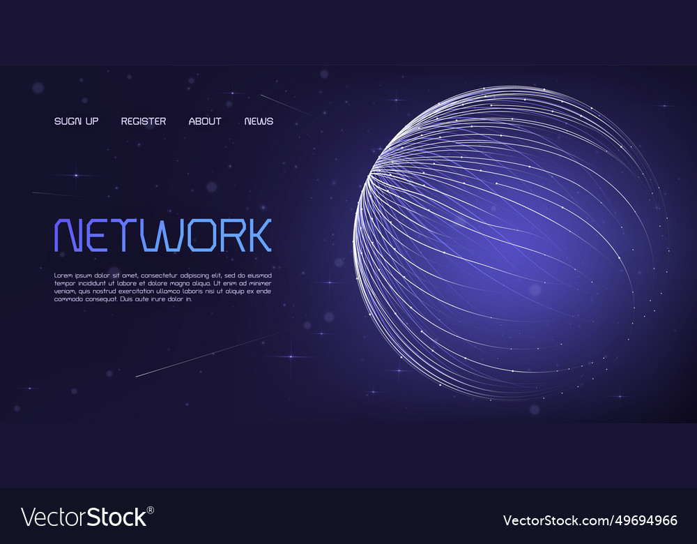 Blockchain landing page digital technology Vector Image