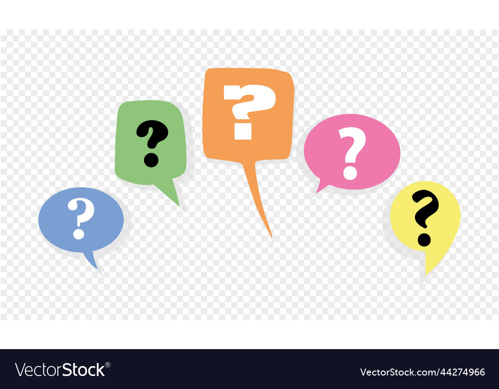 Colorful speech bubbles question mark