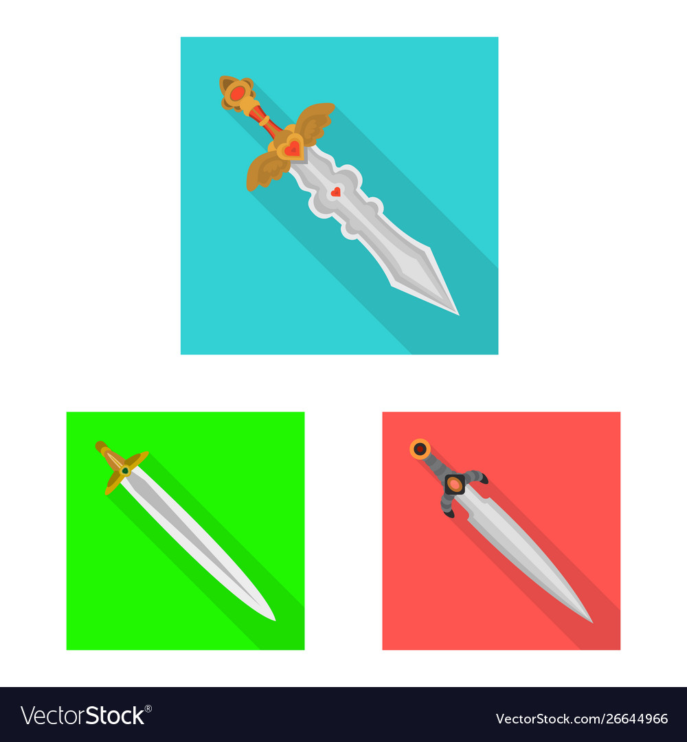 Isolated object and sword symbol collection vector image Isolated object and sword symbol collection