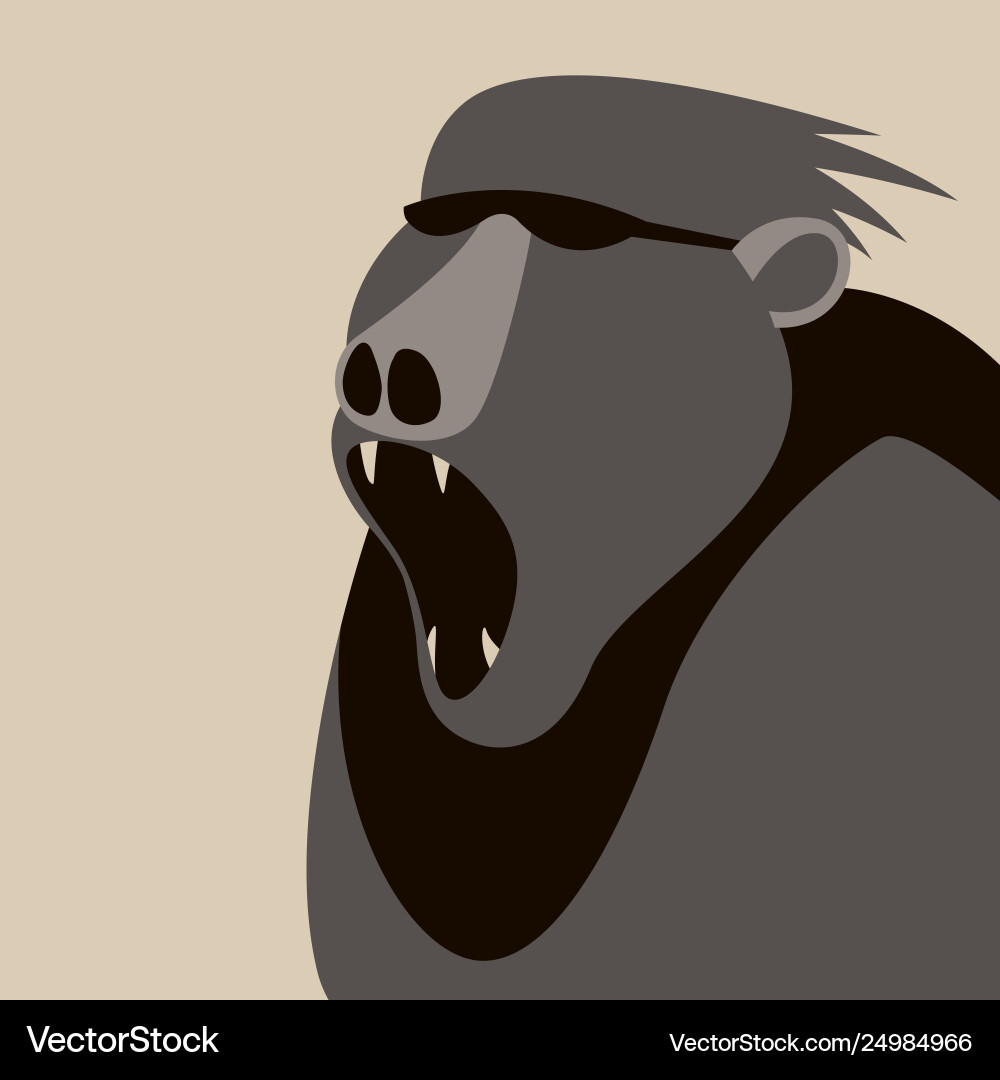 Monkey hipster flat Royalty Free Vector Image - VectorStock