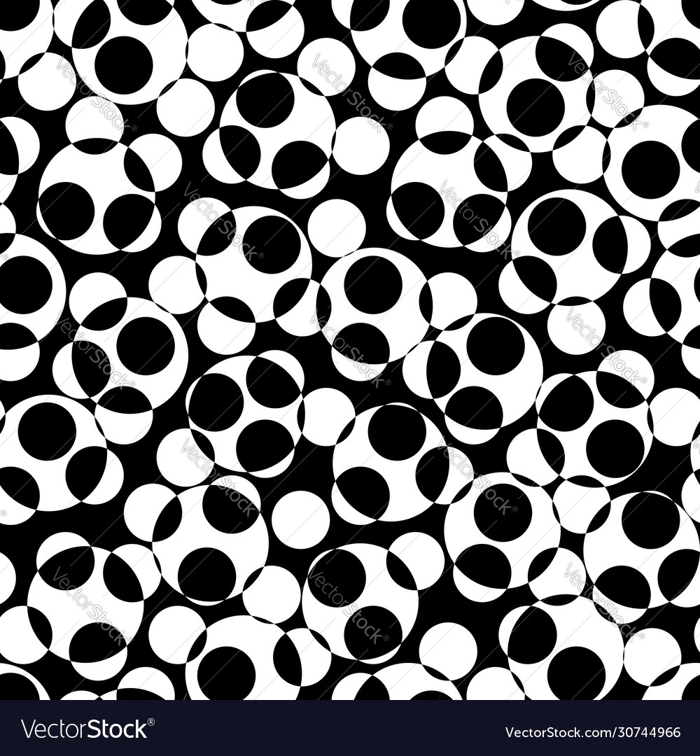 Monochrome seamless pattern chaotic circles