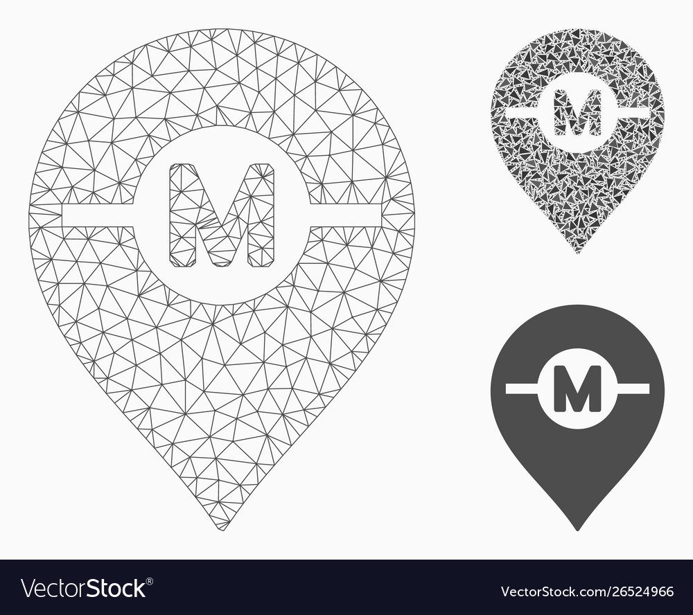 Motor marker mesh network model vector image Motor marker mesh network model