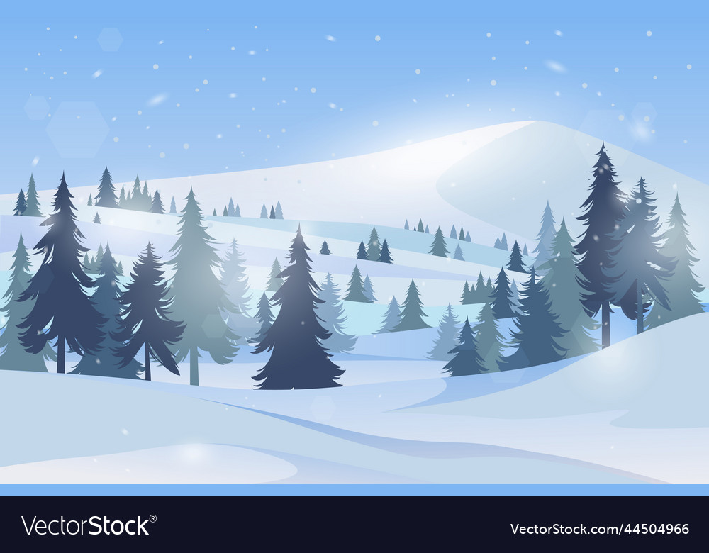 Mountain Scenery Or Snowy Nature Landscape Vector Image Mountain Scenery Or Snowy Nature Landscape Vector Image