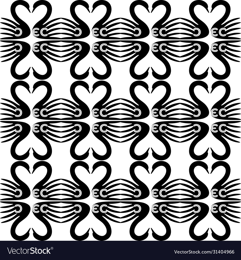 Pattern with hearts dots and swans shape set