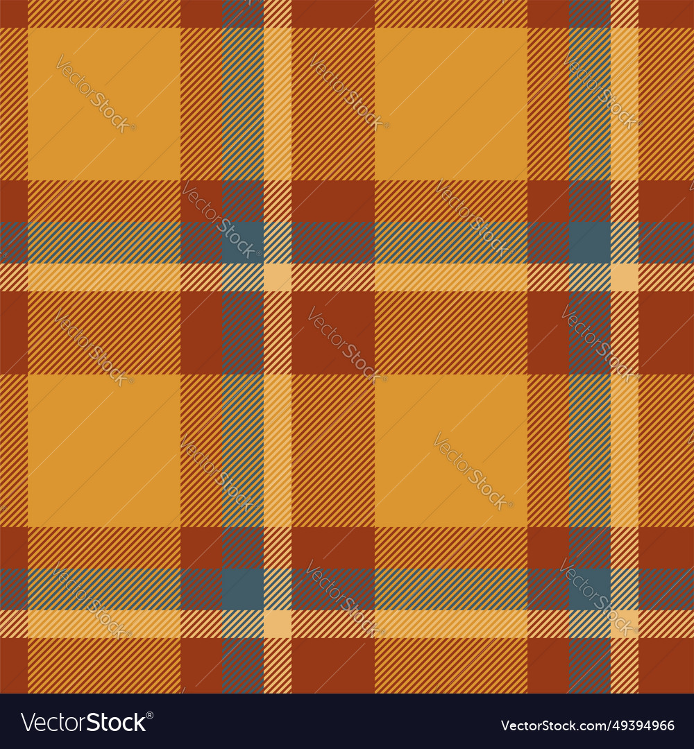 Plaid seamless pattern in orange check fabric Vector Image