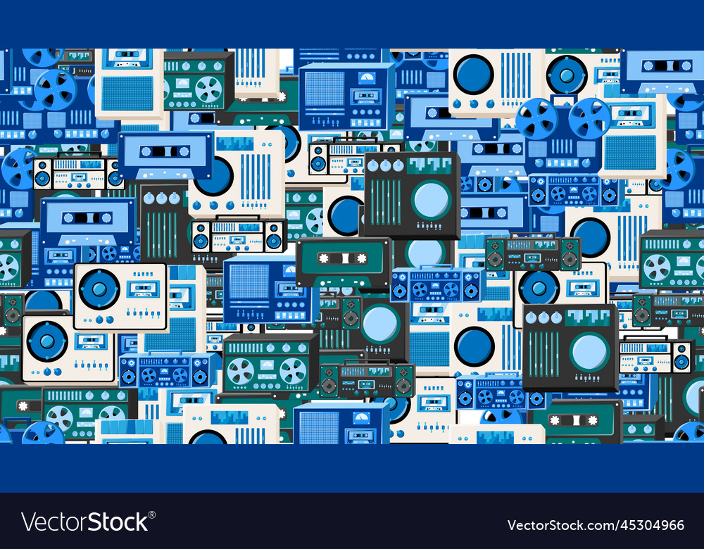 Seamless pattern endless with music audio tech