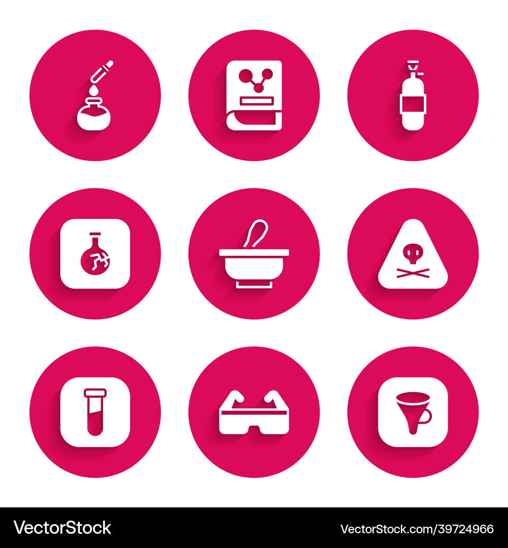 Set mortar and pestle safety goggle glasses Vector Image