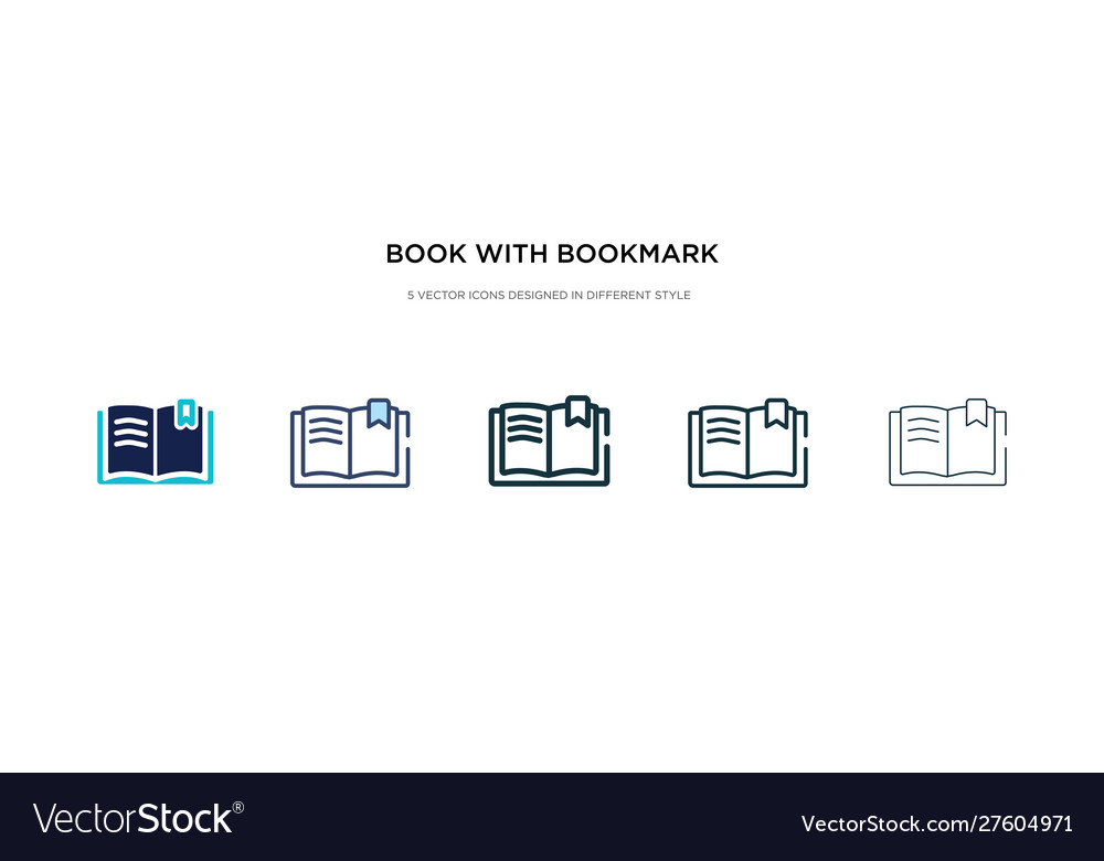 Book with bookmark icon in different style two