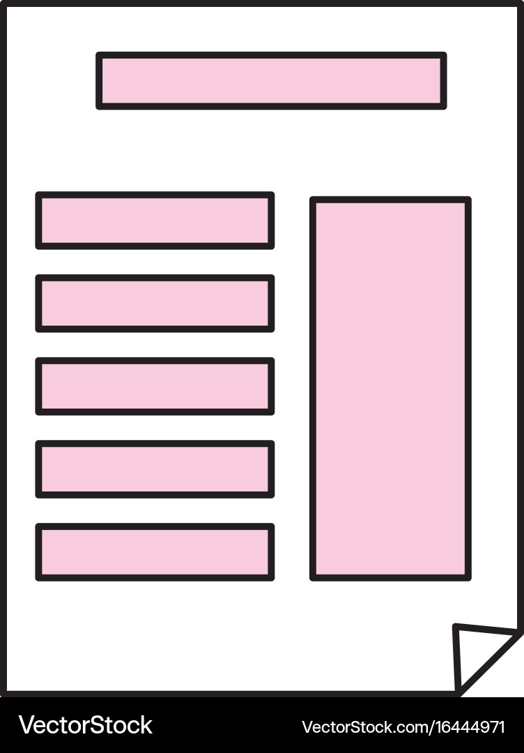 Document with bent corner Royalty Free Vector Image