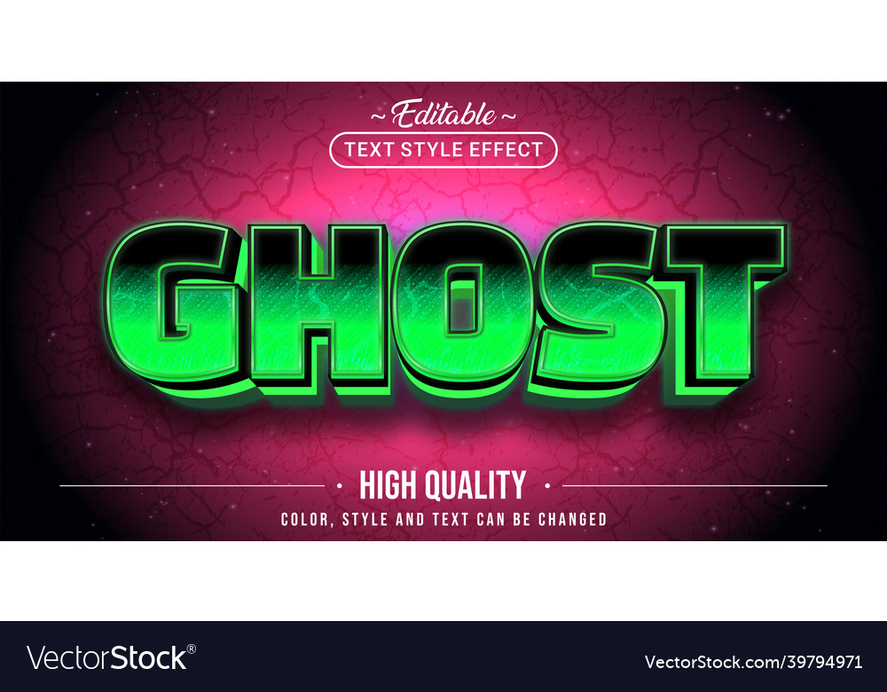 Editable text style effect - ghost