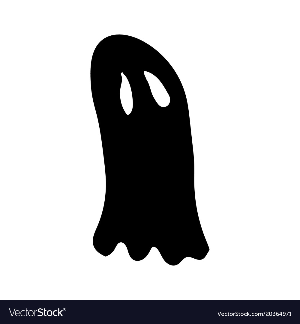 Ghost on a white background graphics hand