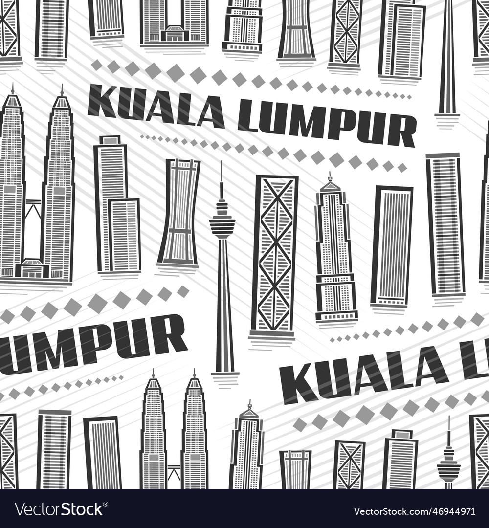 Kuala lumpur seamless pattern Royalty Free Vector Image