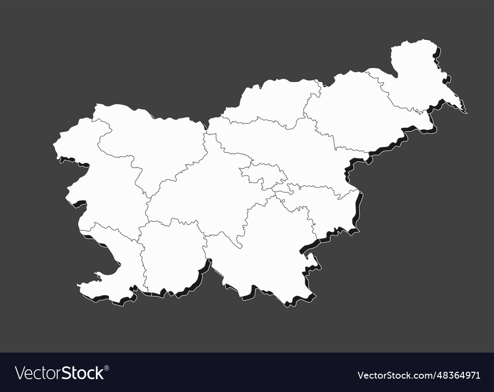 Map country slovenia divided on regions Royalty Free Vector