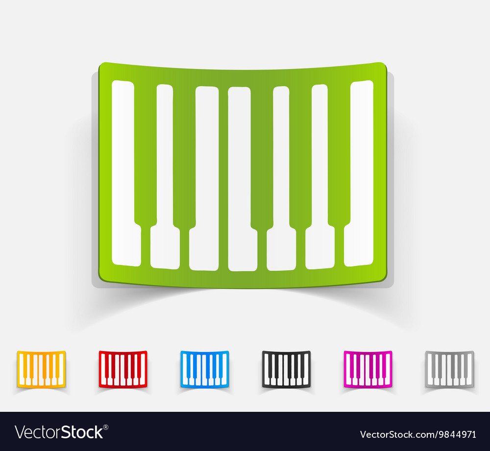 Realistic design element piano keys