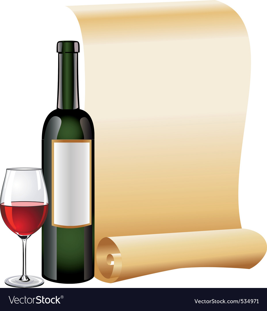 Red Wine and Scroll Background