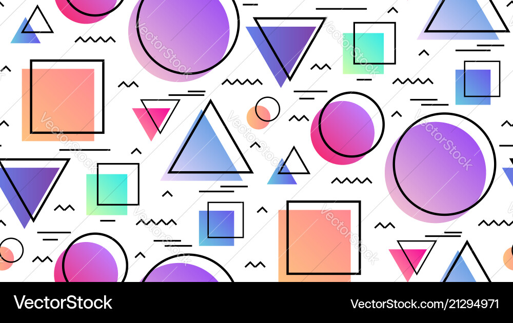 Seamless pattern in memphis style Royalty Free Vector Image
