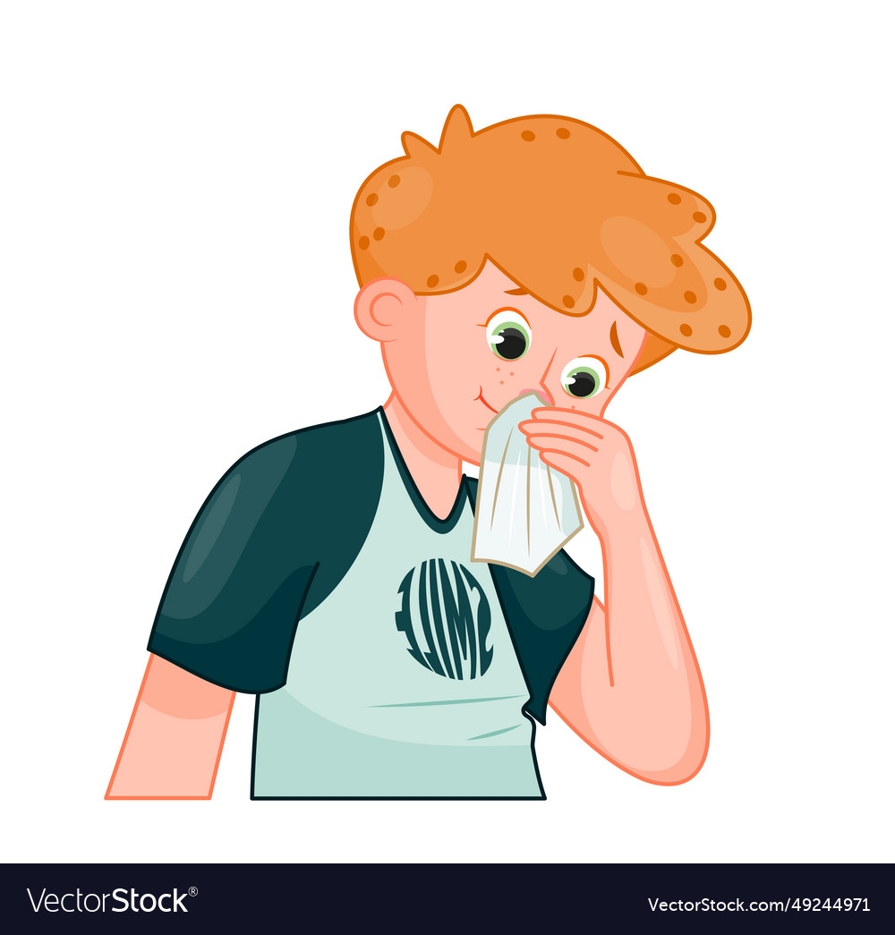 Sick boy concept Royalty Free Vector Image - VectorStock