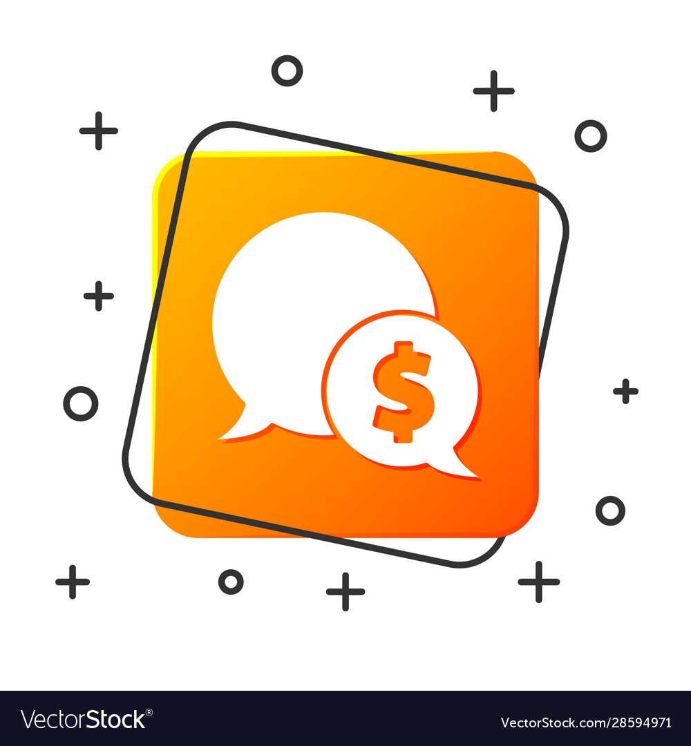 White speech bubble with dollar icon isolated