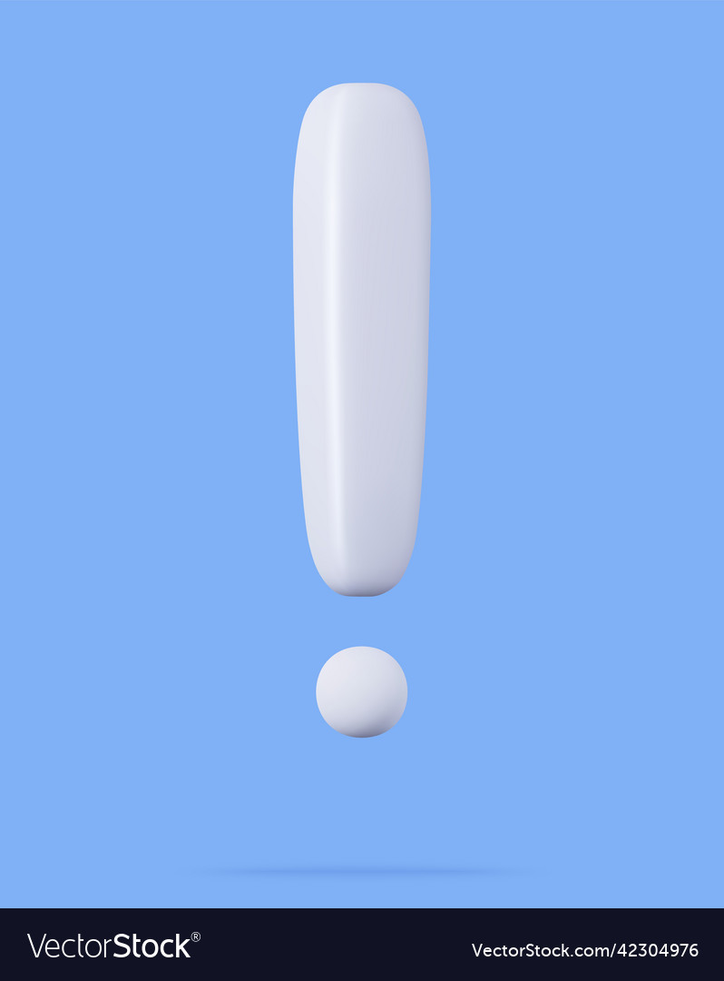 3D Warning Sign with Exclamation Mark