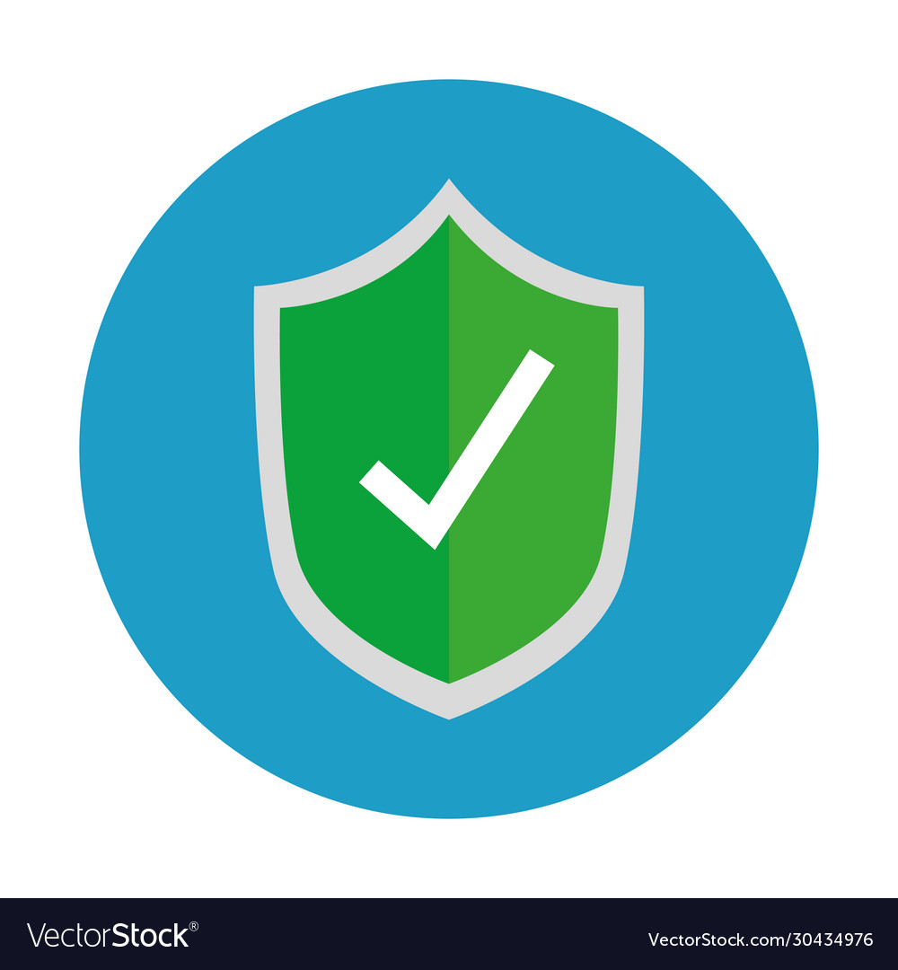 Check mark inside shield design