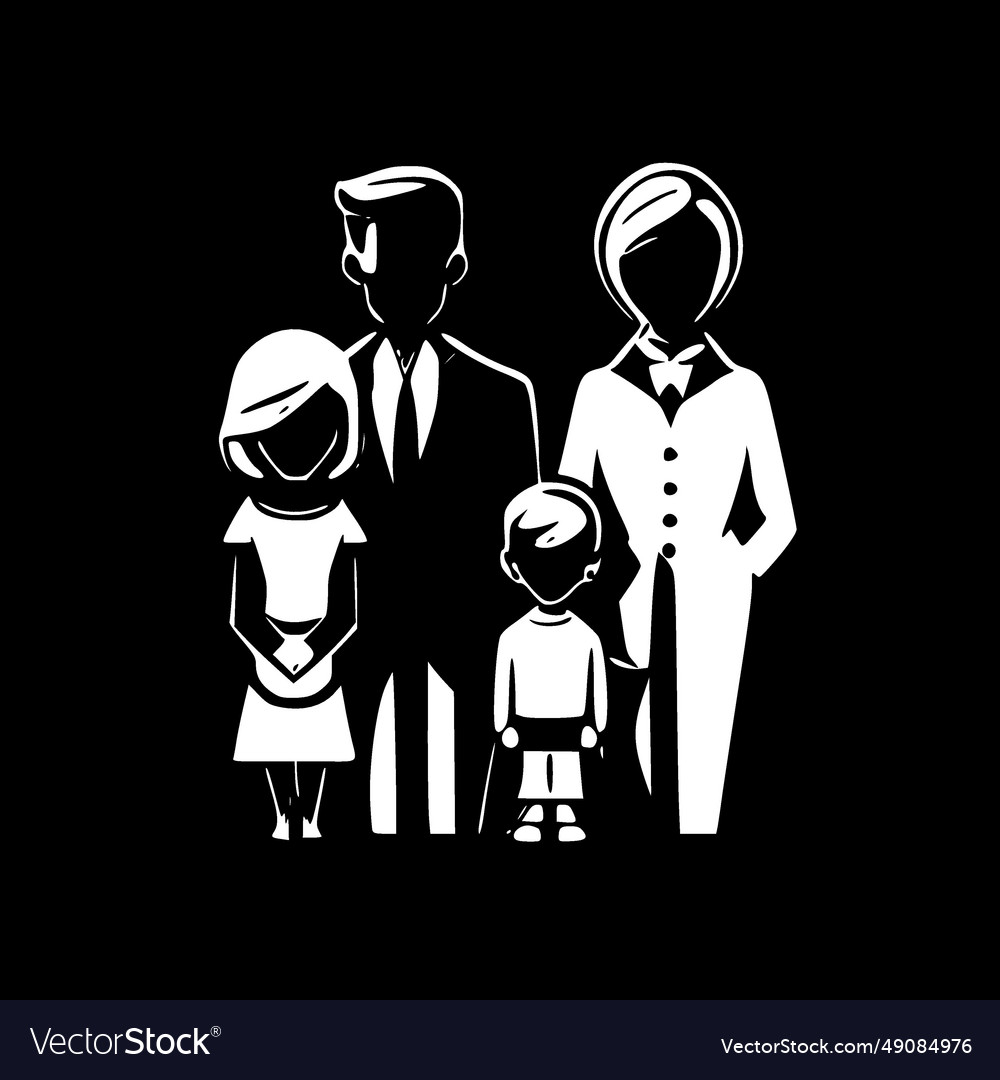 Family - minimalist and simple silhouette Vector Image