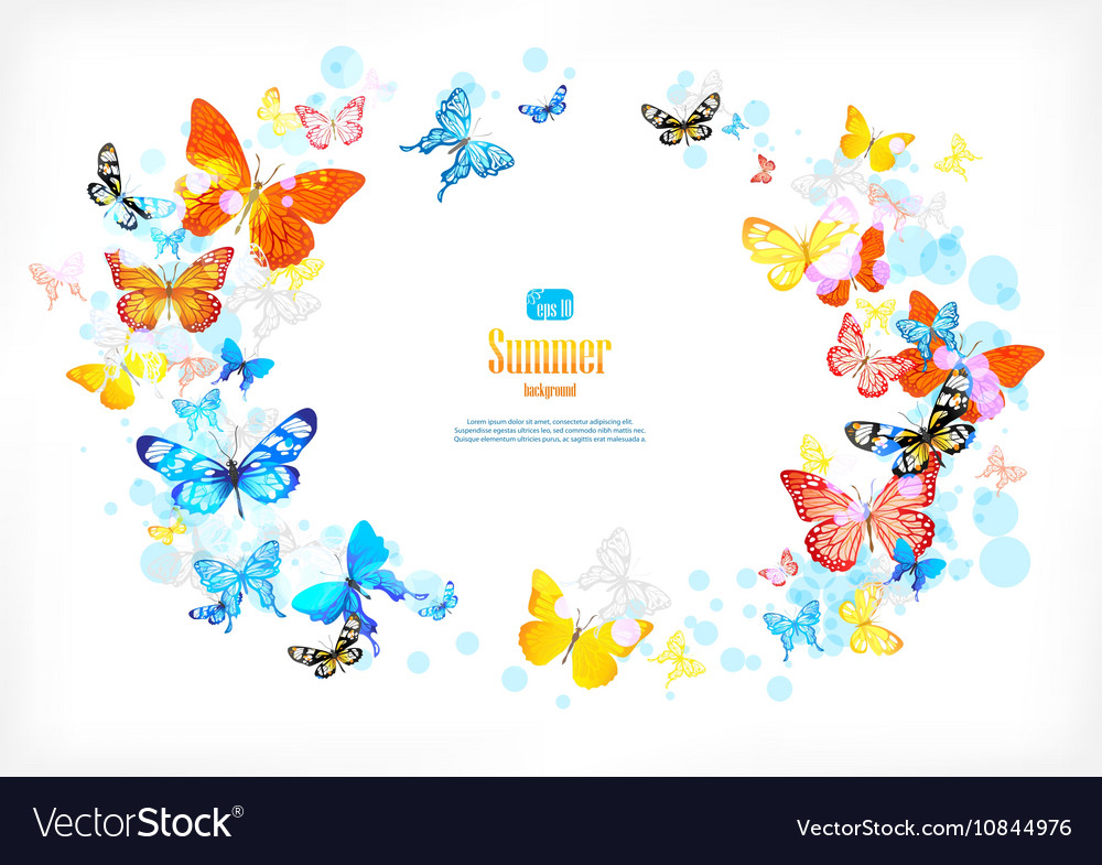 Frame with beautiful butterflies