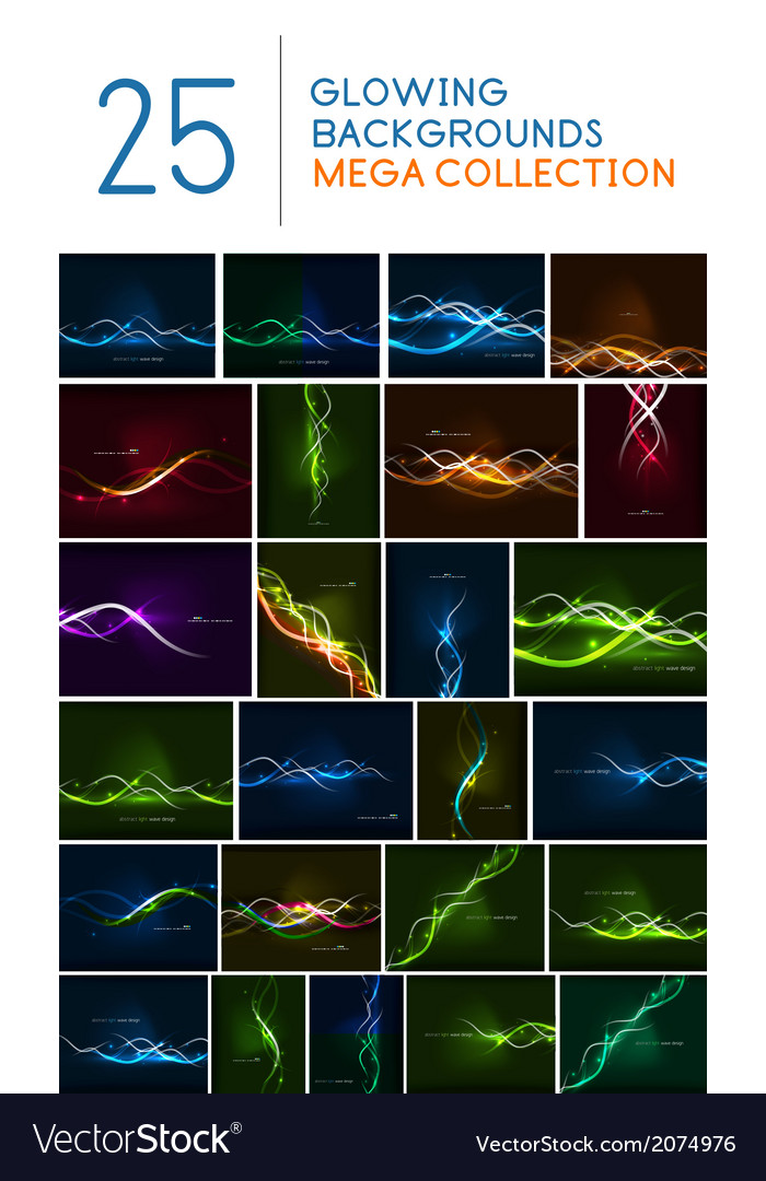 Glowing wave lines background mega collection