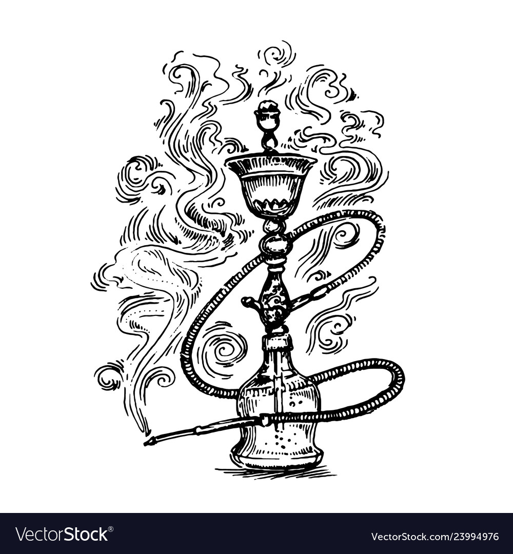 Hand drawn of hookah