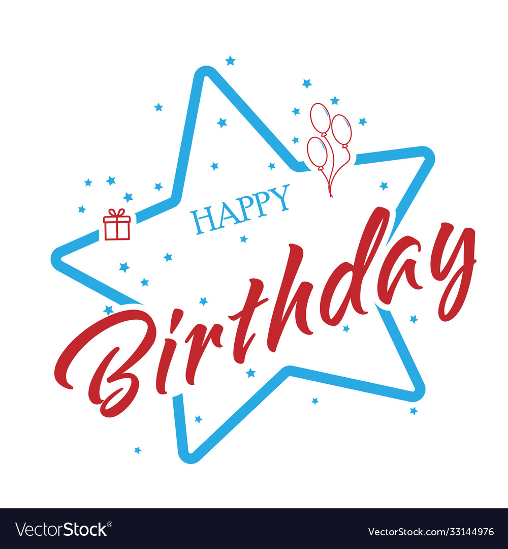 Happy birthday greeting banner hand-drawn design Vector Image