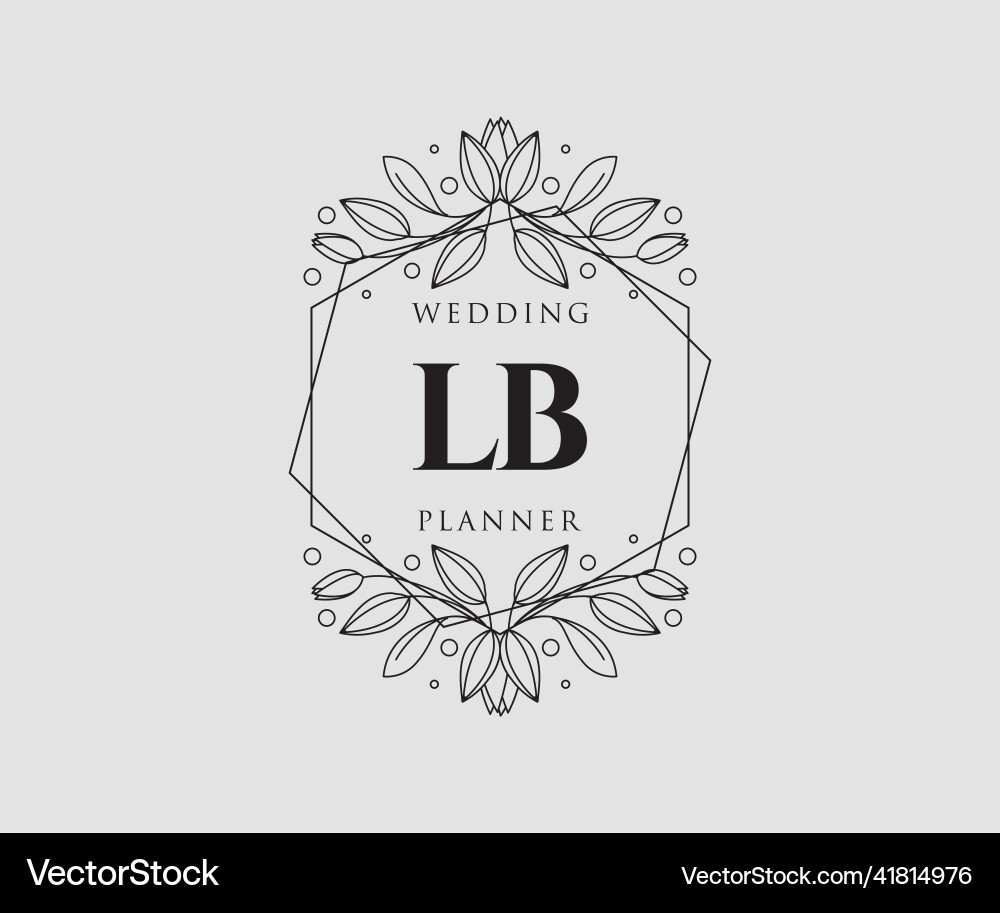 Lb initials letter wedding monogram logos Vector Image