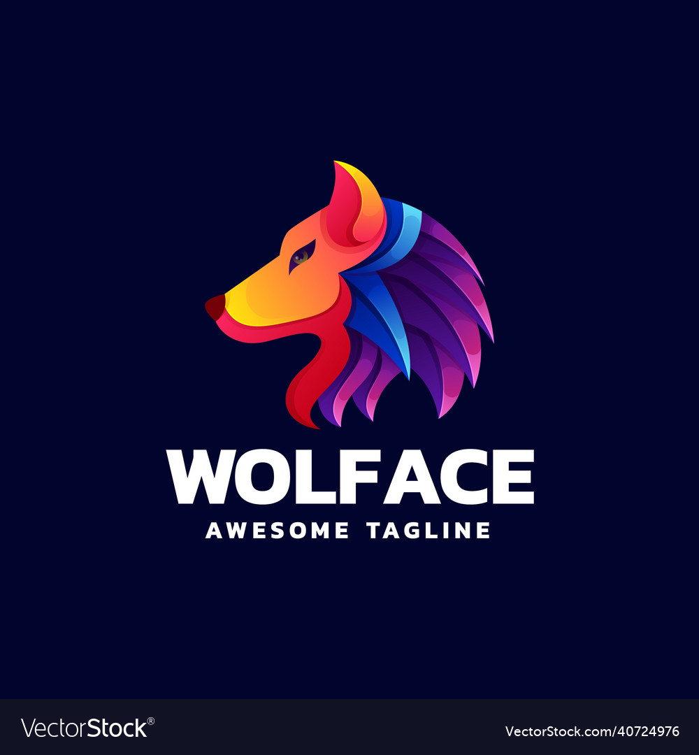 Logo wolf gradient colorful style