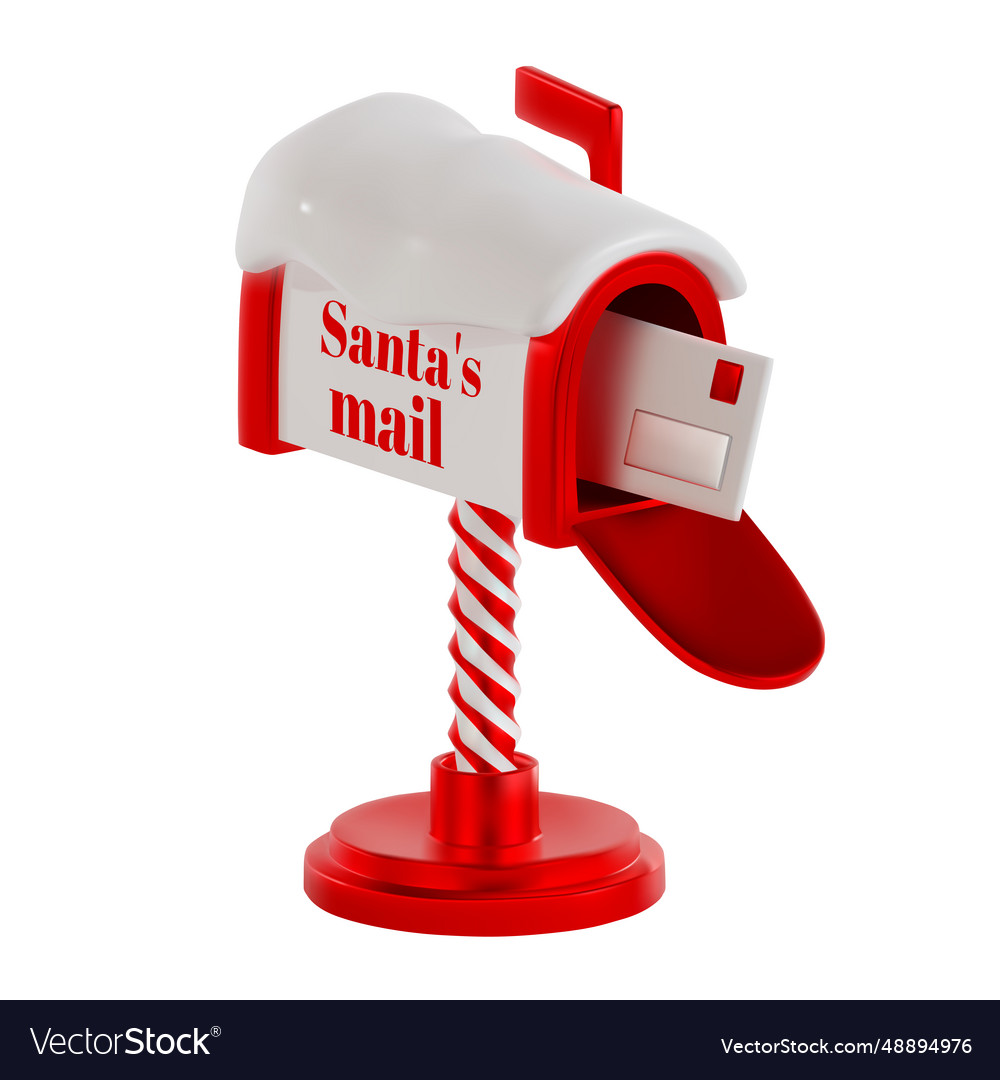 Render of santa s mailbox with a letter covered