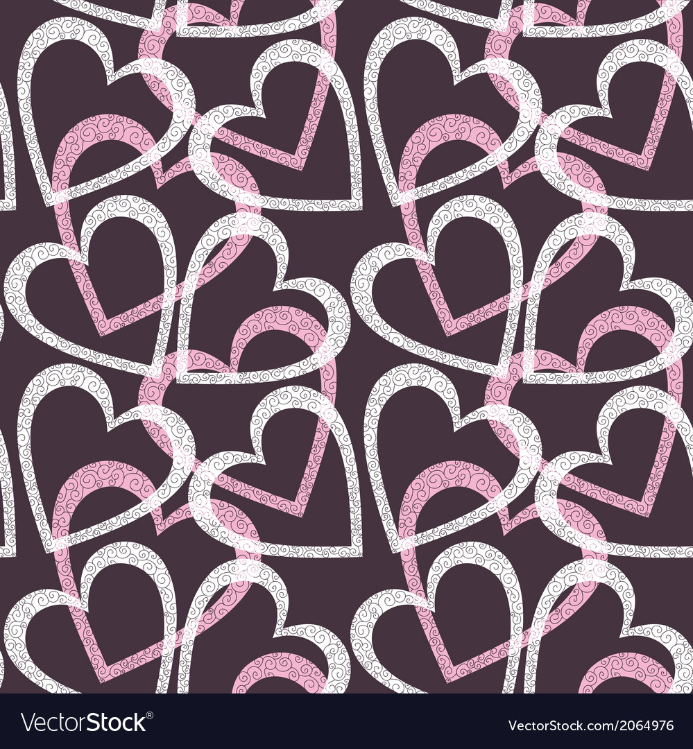 Romantic seamless pattern with hearts