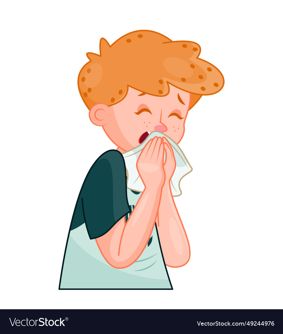 Sick boy concept Royalty Free Vector Image - VectorStock