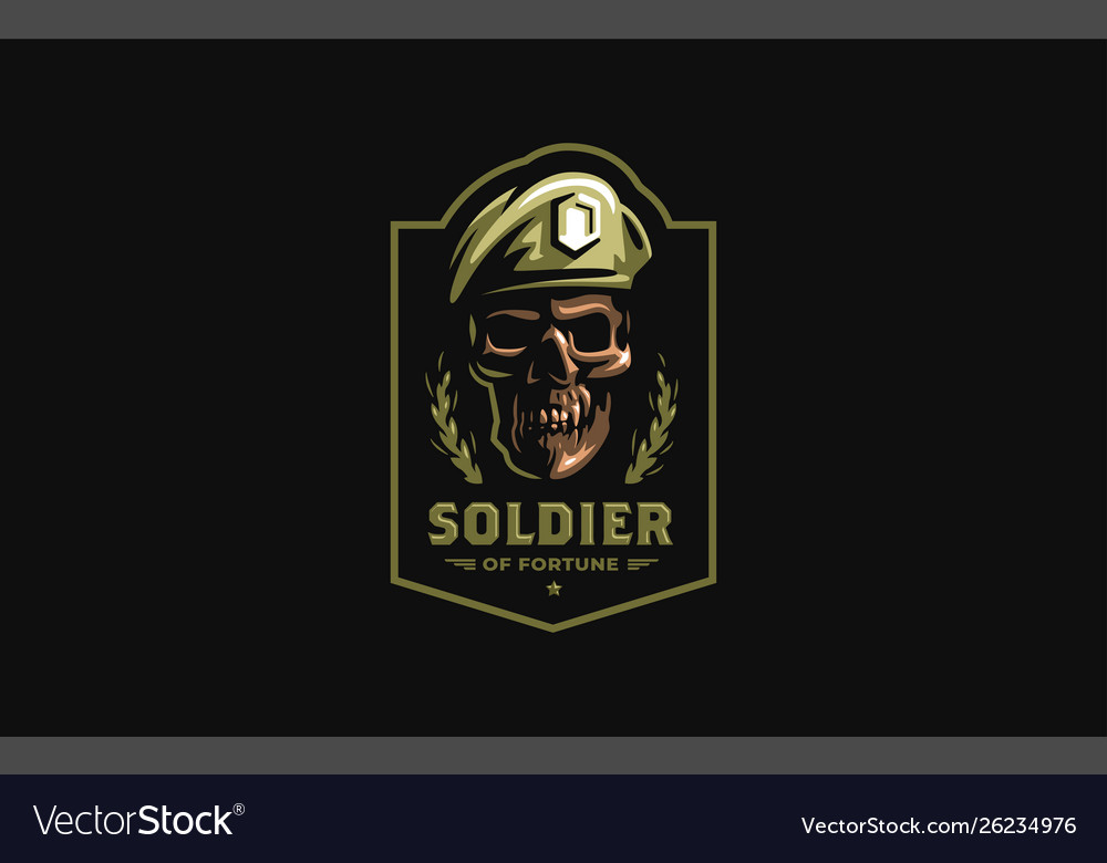 Skull in a military beret