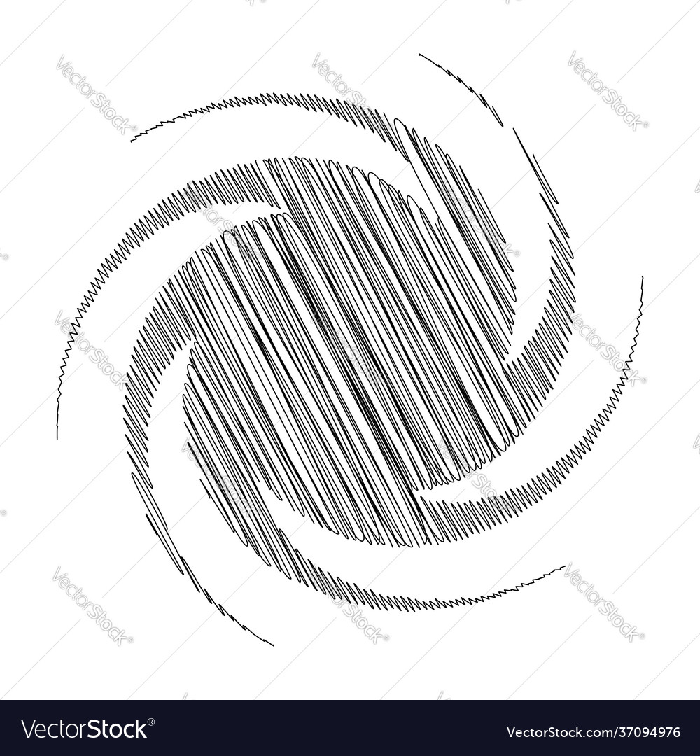 Spiral swirl twirl design element with sketchy vector image Spiral swirl twirl design element with sketchy