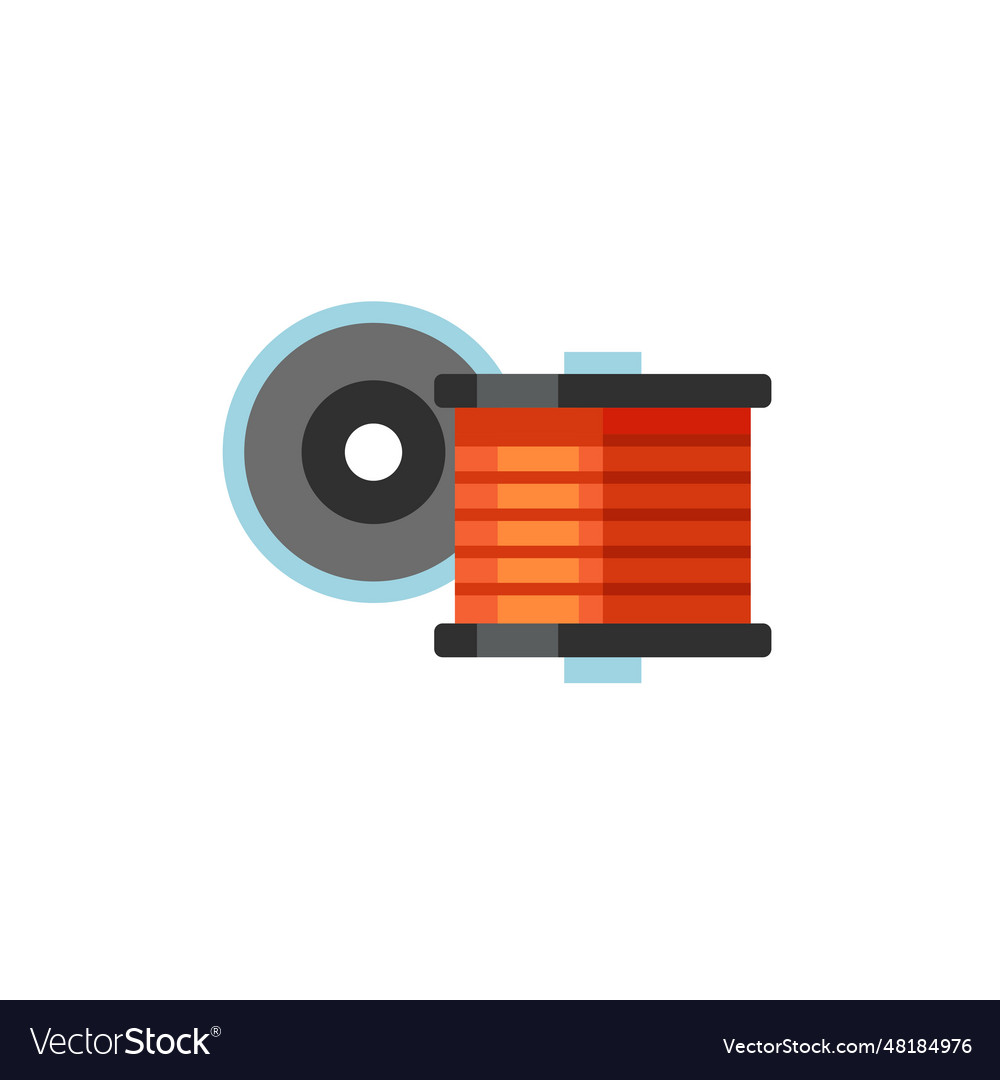 Spool with filament for 3d printing icon vector image Spool with filament for 3d printing icon