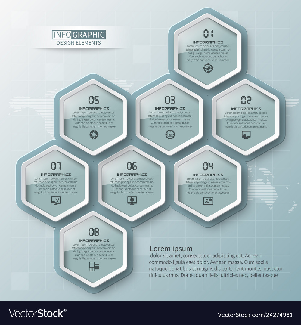 Abstract 3d paper infographics business template Vector Image