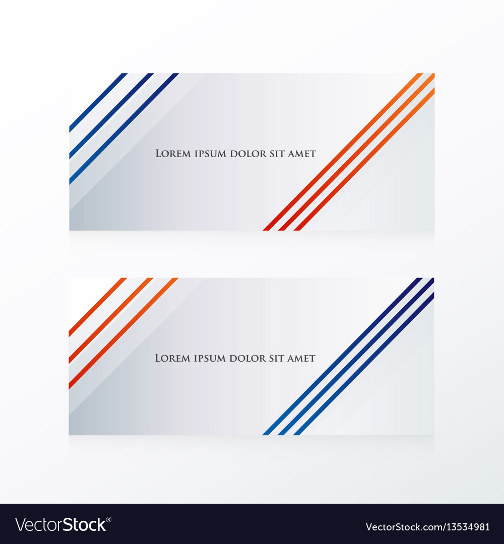 Abstract line banner blue red