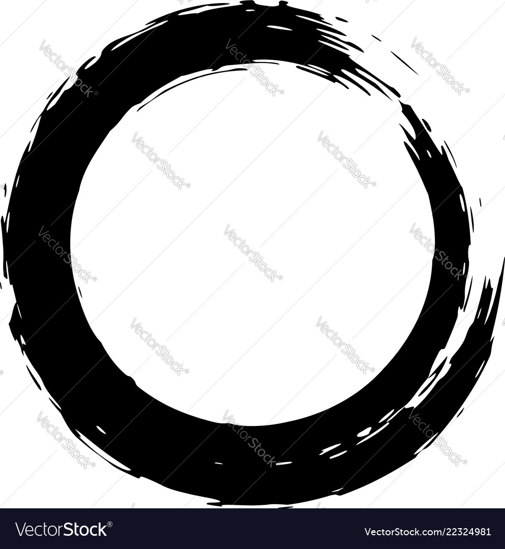 Black brush strokes in form a circle Royalty Free Vector