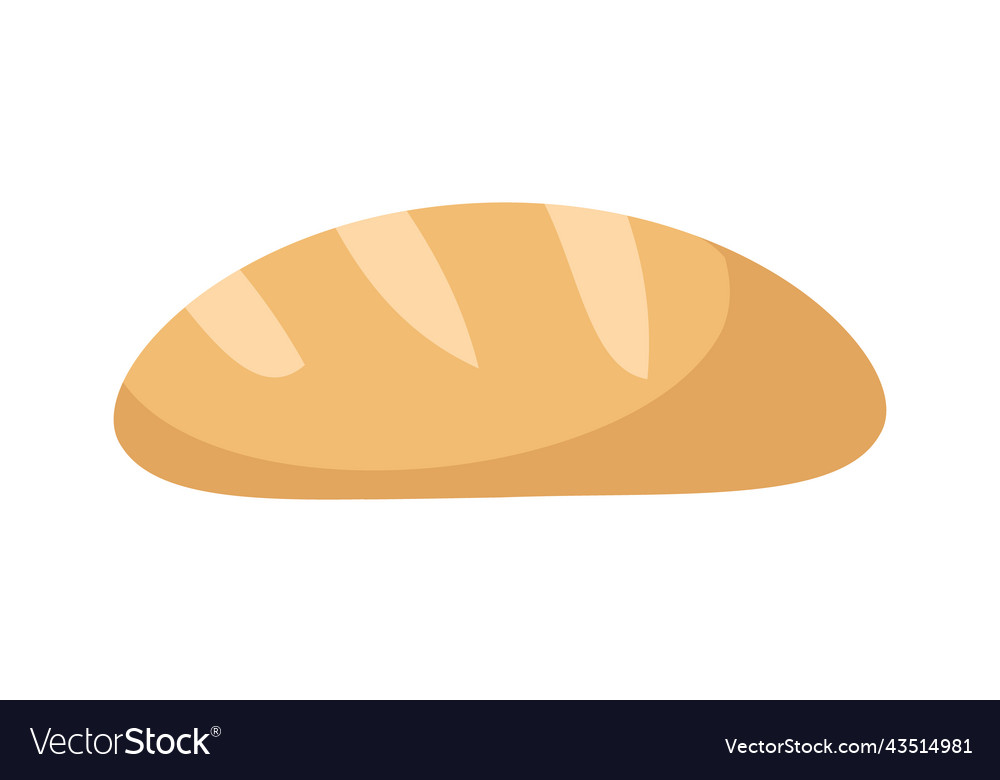 Bread loaf semi flat color object