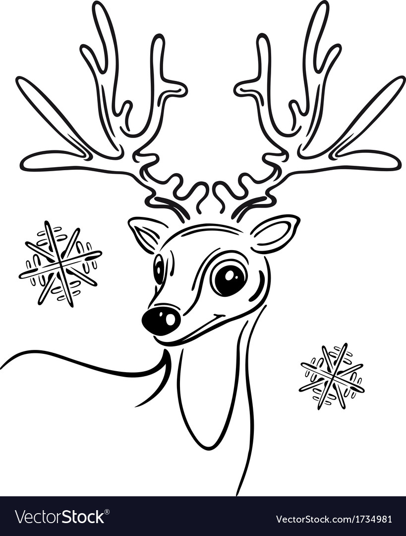 Christmas reindeer Royalty Free Vector Image - VectorStock