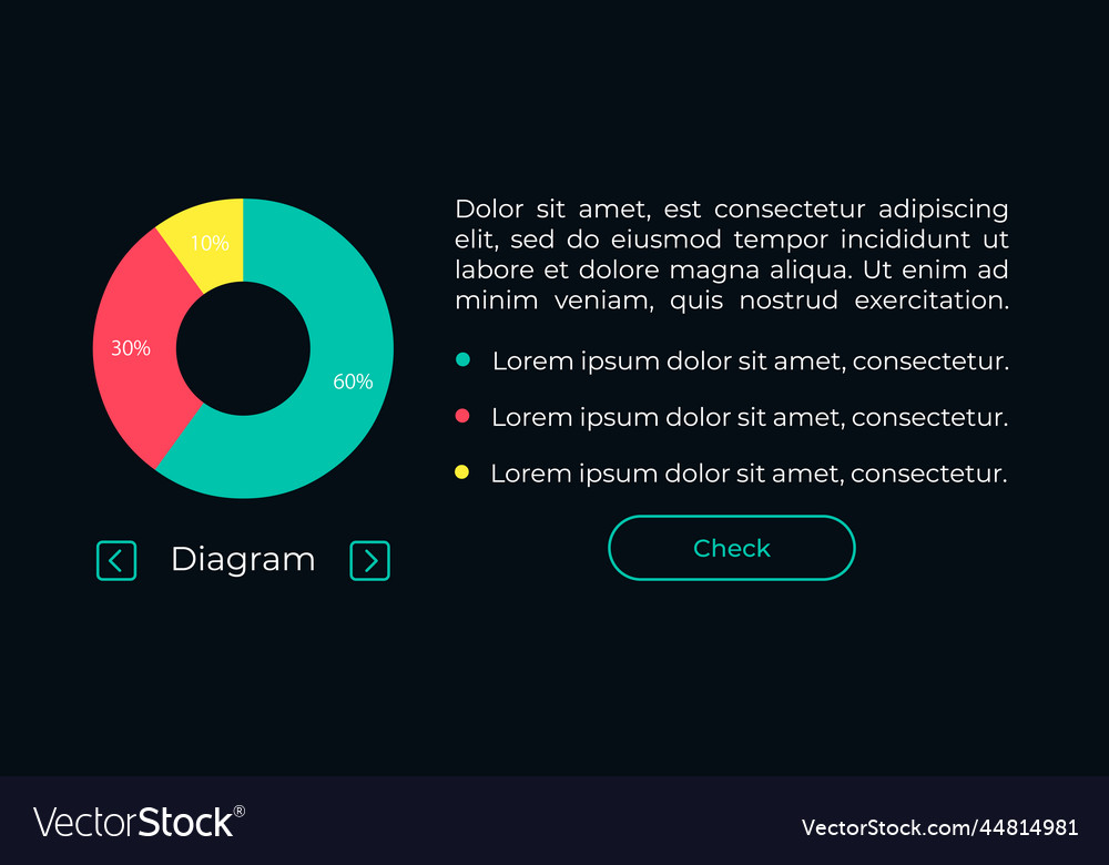 Circle Diagram Ui Element Template Royalty Free Vector Image