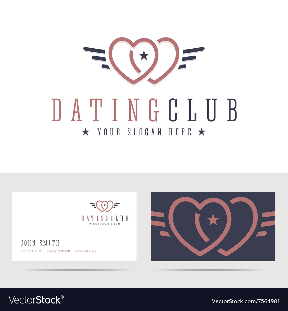 Dating club logo and business card template