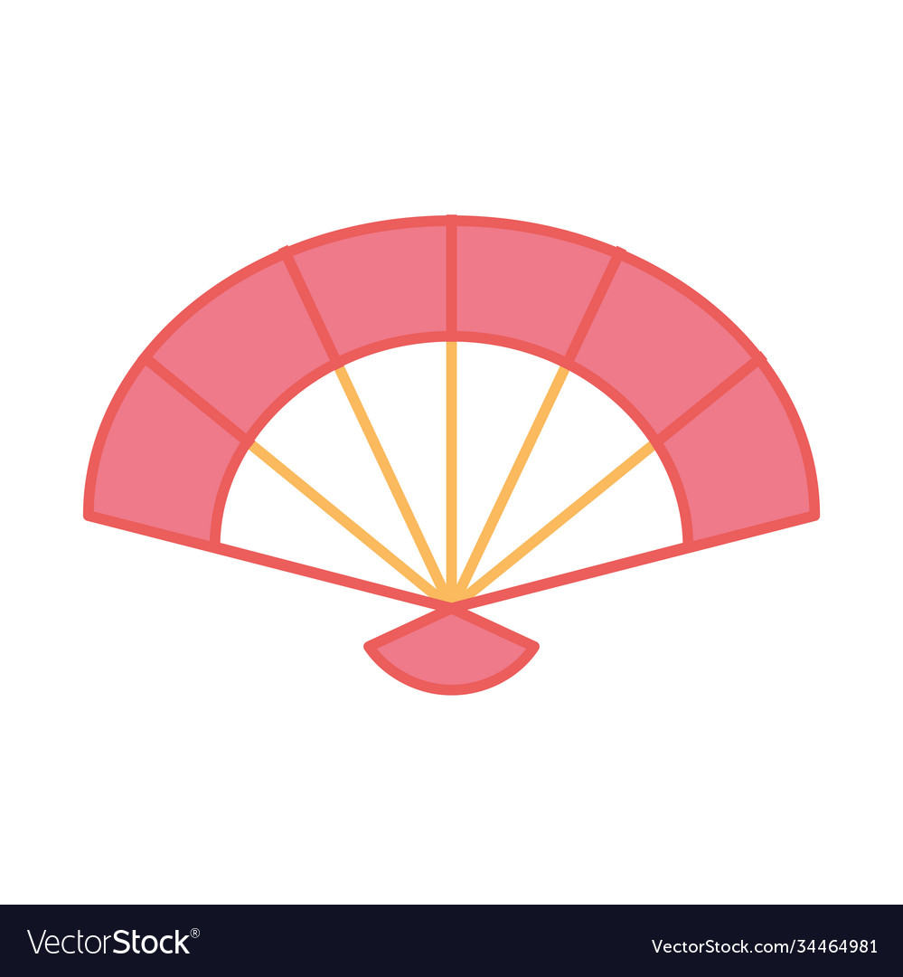 Fan accessory classic oriental element decoration Vector Image