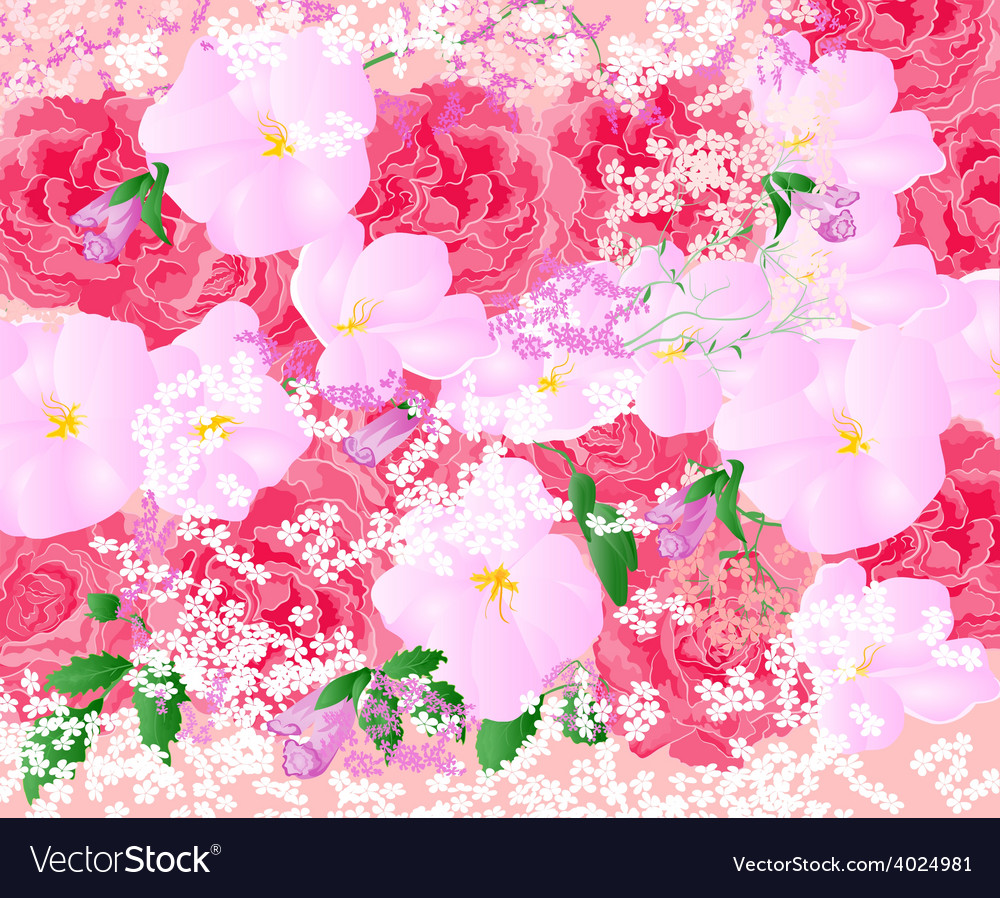 Floral background bouquet of roses and orchids