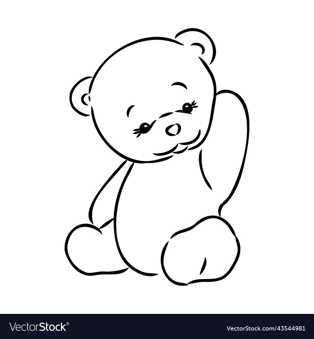 Hand gezeichnet isoliert Teddybär doodle