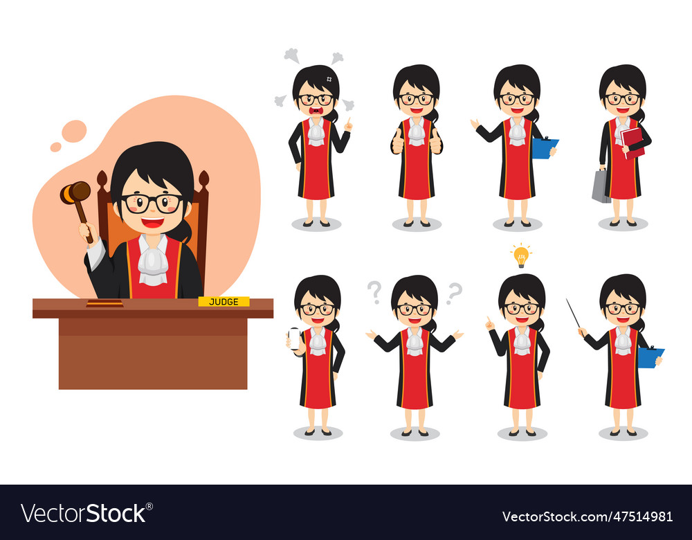 Judge character with various activities