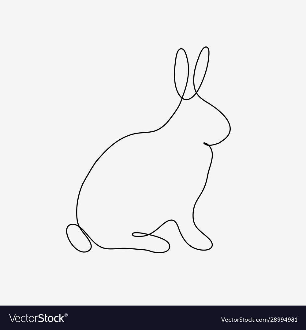 outline-rabbit-on-white-royalty-free-vector-image