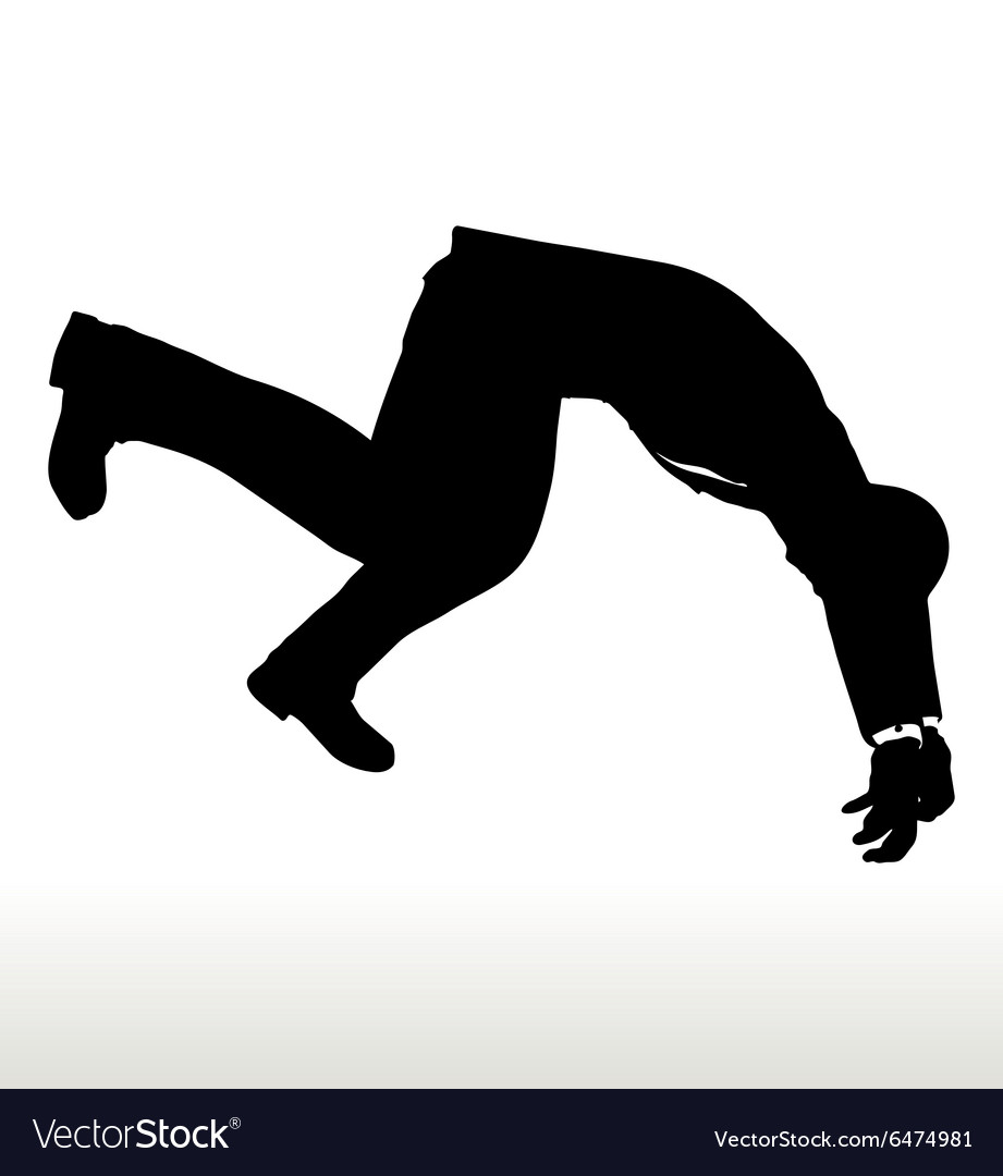 Silhouette of businessman falling